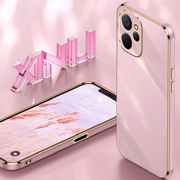 For Realme 9i 5G XINLI Straight Edge 6D Electroplate TPU Phone Case(Black)