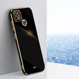 For Realme C21Y XINLI Straight 6D Plating Gold Edge TPU Phone Case(Black) - Realme Cases by PMC TechLife | Online Shopping South Africa | PMC TechLife | Buy Now Pay Later Mobicred