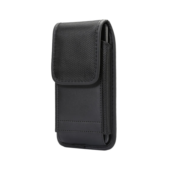 For 5.5-6.3 inch Universal Nylon Cloth Mobile Phone Waist Bag with Card Slot(Black)