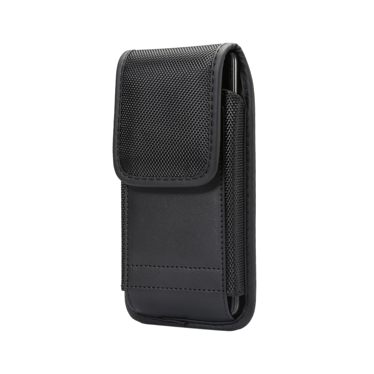 For 5.5-6.3 inch Universal Nylon Cloth Mobile Phone Waist Bag with Card Slot(Black)