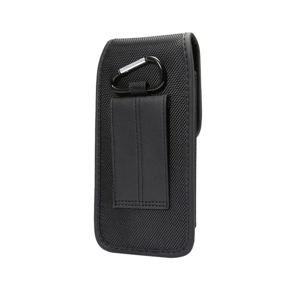 For 5.5-6.3 inch Universal Nylon Cloth Mobile Phone Waist Bag with Card Slot(Black)