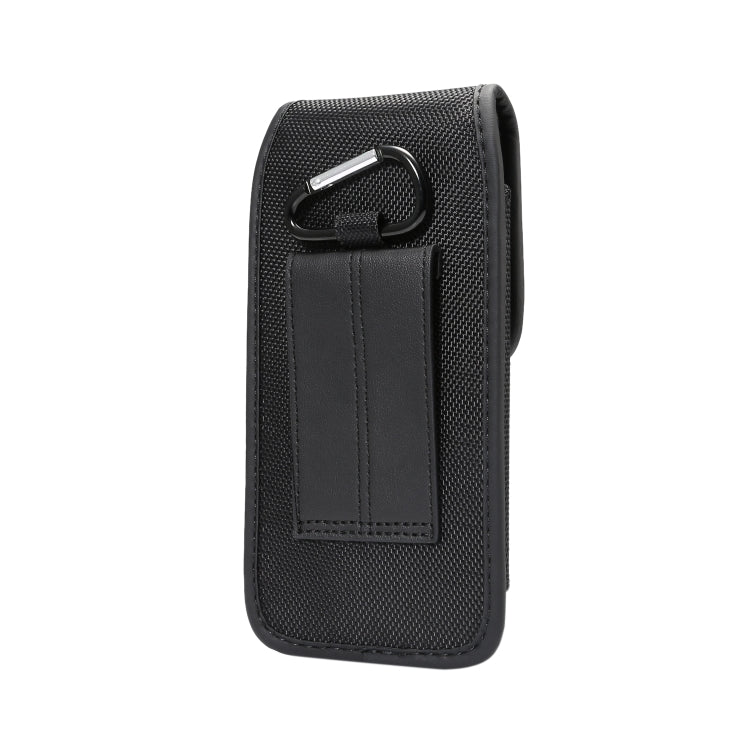 For 5.5-6.3 inch Universal Nylon Cloth Mobile Phone Waist Bag with Card Slot(Black)