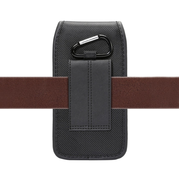 For 5.5-6.3 inch Universal Nylon Cloth Mobile Phone Waist Bag with Card Slot(Black)