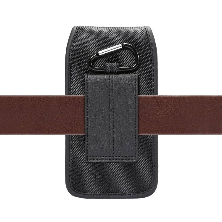 For 5.5-6.3 inch Universal Nylon Cloth Mobile Phone Waist Bag with Card Slot(Black)