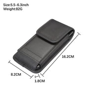 For 5.5-6.3 inch Universal Nylon Cloth Mobile Phone Waist Bag with Card Slot(Black)