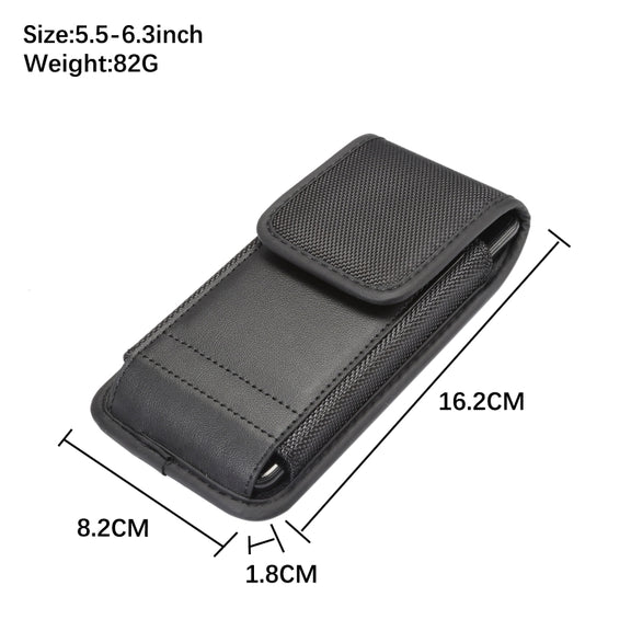 For 5.5-6.3 inch Universal Nylon Cloth Mobile Phone Waist Bag with Card Slot(Black)