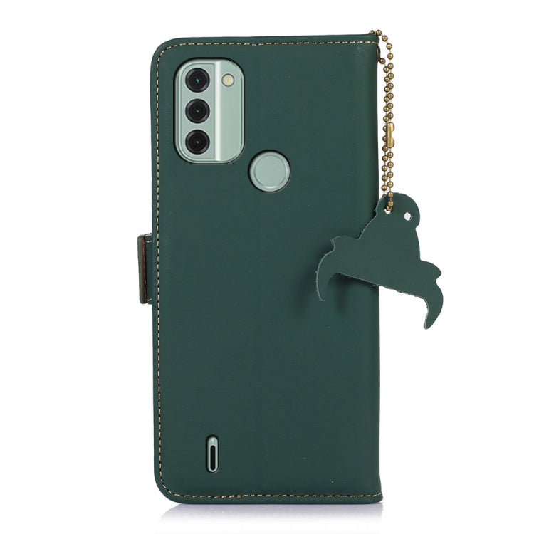 For Nokia C31 Genuine Leather Magnetic RFID Leather Phone Case(Green) - Nokia Cases by PMC TechLife | Online Shopping South Africa | PMC TechLife | Buy Now Pay Later Mobicred