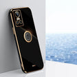 For Realme GT Neo 3 XINLI Straight Edge 6D Electroplate TPU Phone Case with Ring Holder(Black) - Realme Cases by PMC TechLife | Online Shopping South Africa | PMC TechLife | Buy Now Pay Later Mobicred