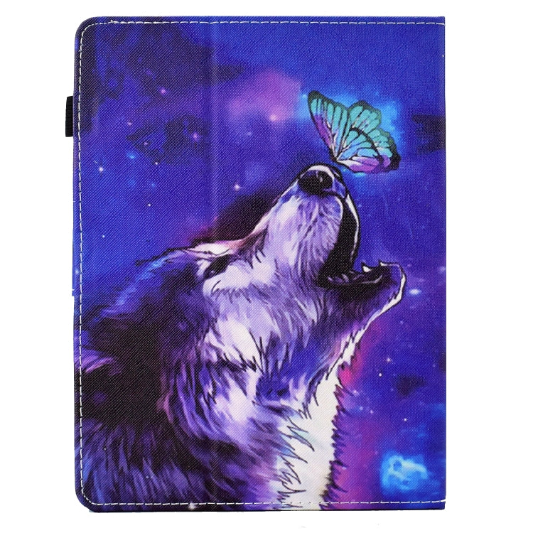 For 10 inch Tablet Electric Pressed TPU Leather Tablet Case(Butterfly Wolf)