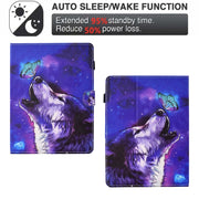 For 10 inch Tablet Electric Pressed TPU Leather Tablet Case(Butterfly Wolf)