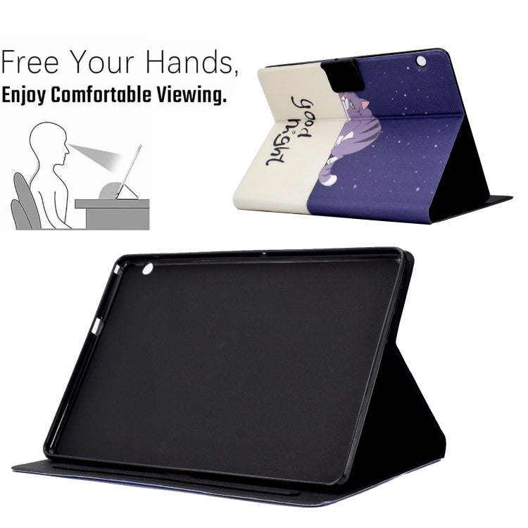 For Huawei MediaPad T3 10 Electric Pressed TPU Leather Tablet Case(Lazy Cat)