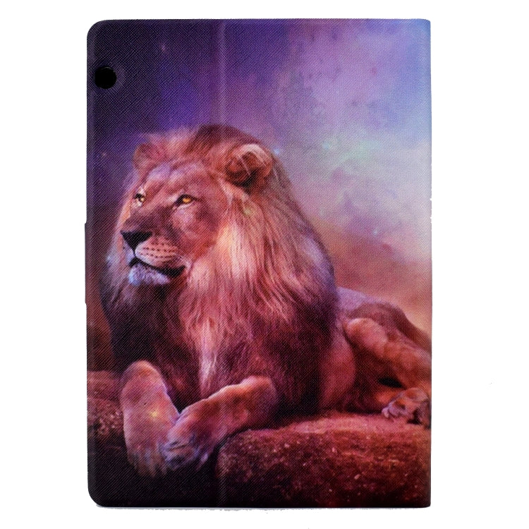 For Huawei MediaPad T3 10 Electric Pressed TPU Leather Tablet Case(Lion King)
