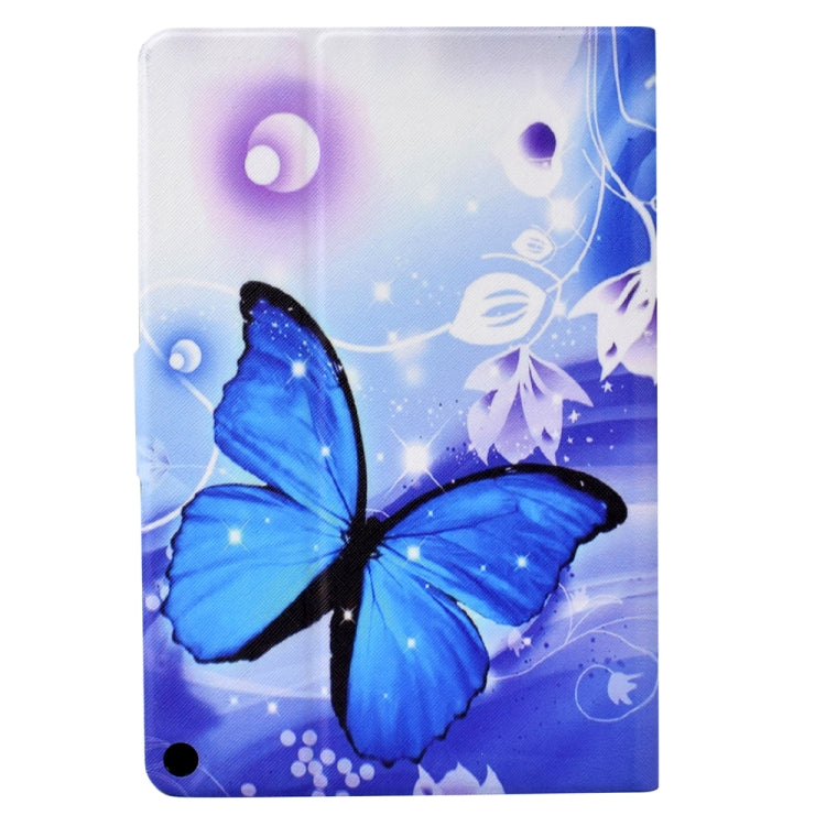 For Amazon Kindle Fire HD 10 2021 Electric Pressed TPU Smart Leather Tablet Case(Blue Butterfly) - Amazon by PMC TechLife | Online Shopping South Africa | PMC TechLife | Buy Now Pay Later Mobicred