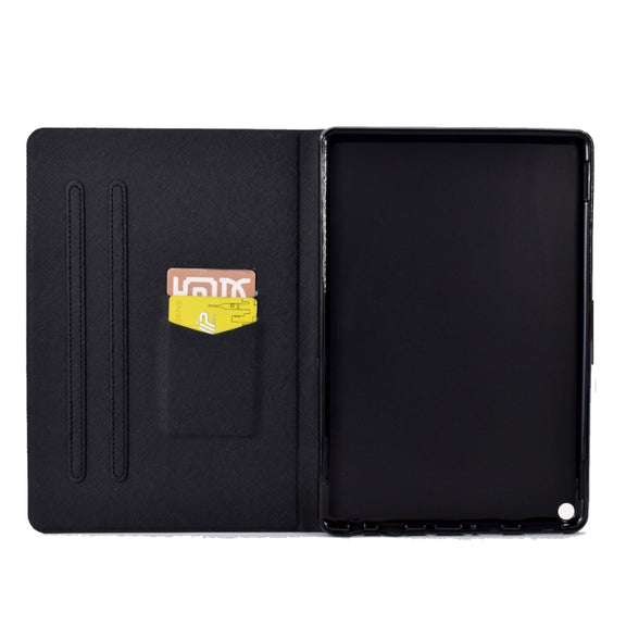 For Amazon Kindle Fire HD 10 2021 Electric Pressed TPU Smart Leather Tablet Case(Blue Butterfly)