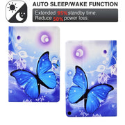 For Amazon Kindle Fire HD 10 2021 Electric Pressed TPU Smart Leather Tablet Case(Blue Butterfly)