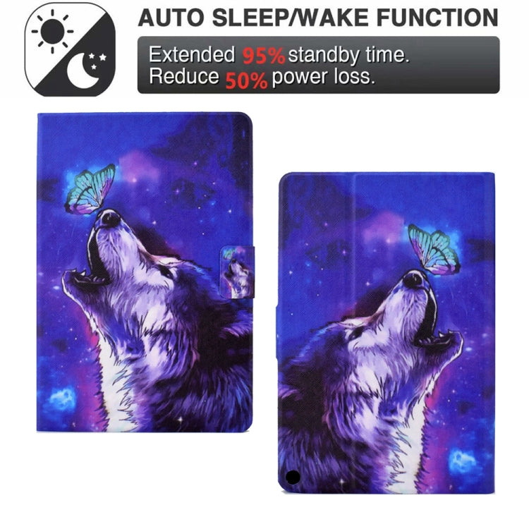 For Amazon Kindle Fire HD 10 2021 Electric Pressed TPU Smart Leather Tablet Case(Butterfly Wolf) - Amazon by PMC TechLife | Online Shopping South Africa | PMC TechLife | Buy Now Pay Later Mobicred
