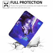 For Amazon Kindle Fire HD 10 2021 Electric Pressed TPU Smart Leather Tablet Case(Butterfly Wolf)