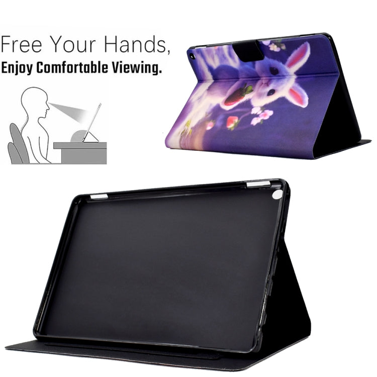 For Amazon Kindle Fire HD 10 2021 Electric Pressed TPU Smart Leather Tablet Case(Strawberry Bunny)