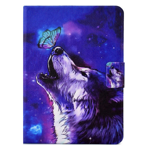 For Amazon Kindle Paperwhite 4/3/2/1 Electric Pressed TPU Smart Leather Tablet Case(Butterfly Wolf)