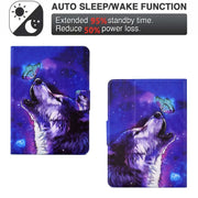 For Amazon Kindle Paperwhite 4/3/2/1 Electric Pressed TPU Smart Leather Tablet Case(Butterfly Wolf)