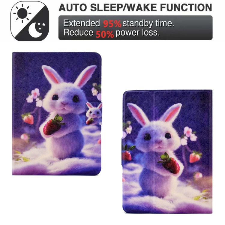 For Amazon Kindle Paperwhite 4/3/2/1 Electric Pressed TPU Smart Leather Tablet Case(Strawberry Bunny) - Amazon by PMC TechLife | Online Shopping South Africa | PMC TechLife | Buy Now Pay Later Mobicred