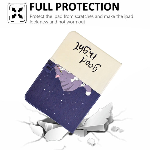 For Amazon Kindle Paperwhite 5 2021 Electric Pressed TPU Smart Leather Tablet Case(Lazy Cat)