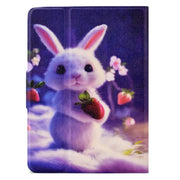 For Amazon Kindle Paperwhite 5 2021 Electric Pressed TPU Smart Leather Tablet Case(Strawberry Bunny)