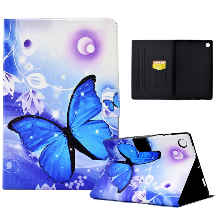 For Lenovo Tab M10 Plus 3rd Gen Electric Pressed TPU Smart Leather Tablet Case(Blue Butterfly) - Lenovo by PMC TechLife | Online Shopping South Africa | PMC TechLife | Buy Now Pay Later Mobicred
