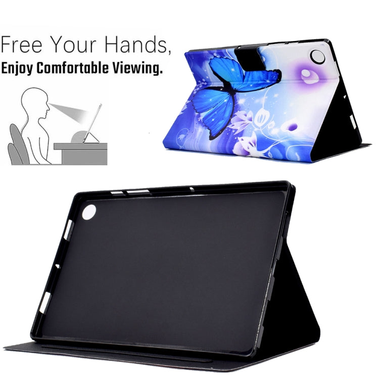 For Lenovo Tab M10 Plus 3rd Gen Electric Pressed TPU Smart Leather Tablet Case(Blue Butterfly) - Lenovo by PMC TechLife | Online Shopping South Africa | PMC TechLife | Buy Now Pay Later Mobicred