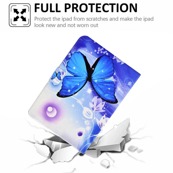 For Lenovo Tab P11 Electric Pressed TPU Smart Leather Tablet Case(Blue Butterfly)