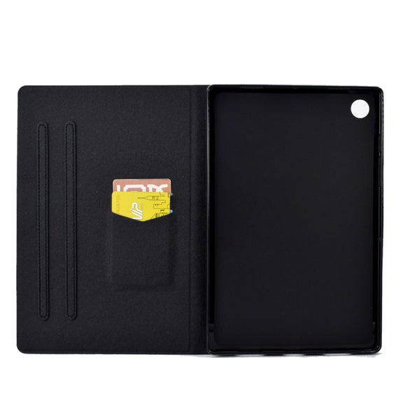 For Lenovo M10 Plus Electric Pressed TPU Smart Leather Tablet Case(Strawberry Bunny)