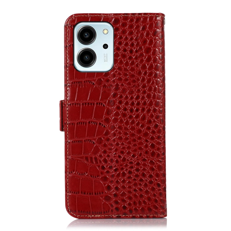 For Honor 80 SE Crocodile Top Layer Cowhide Leather Phone Case(Red) - Honor Cases by PMC TechLife | Online Shopping South Africa | PMC TechLife | Buy Now Pay Later Mobicred