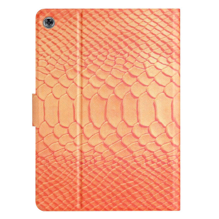 For Huawei MediaPad M5 lite 10.1 Solid Color Crocodile Texture Leather Smart Tablet Case(Orange) - Huawei by PMC TechLife | Online Shopping South Africa | PMC TechLife | Buy Now Pay Later Mobicred