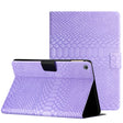 For Huawei MediaPad M5 lite 10.1 Solid Color Crocodile Texture Leather Smart Tablet Case(Purple) - free shipping - PMC TechLife - Order now!