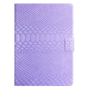 For Huawei MediaPad M5 lite 10.1 Solid Color Crocodile Texture Leather Smart Tablet Case(Purple)