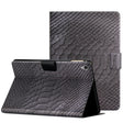 For Lenovo Tab M10 HD 2nd Gen Solid Color Crocodile Texture Leather Smart Tablet Case(Black) - Lenovo by PMC TechLife | Online Shopping South Africa | PMC TechLife | Buy Now Pay Later Mobicred