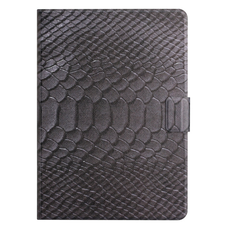 For Lenovo Tab M10 HD 2nd Gen Solid Color Crocodile Texture Leather Smart Tablet Case(Black)