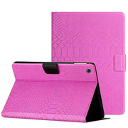 For Lenovo Tab M10 3rd Gen Solid Color Crocodile Texture Leather Smart Tablet Case(Rose Red)