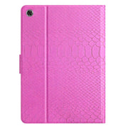 For Lenovo Tab M10 3rd Gen Solid Color Crocodile Texture Leather Smart Tablet Case(Rose Red)