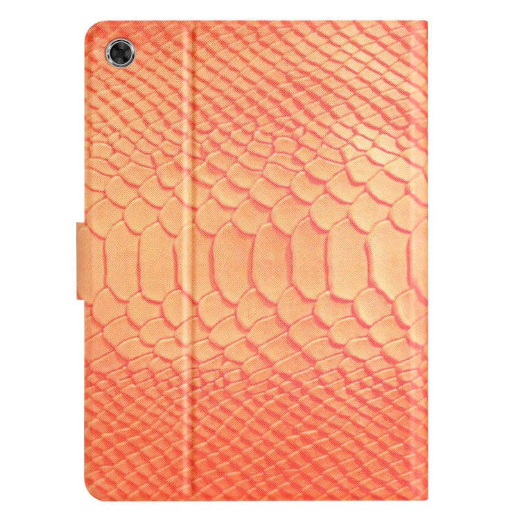 For Lenovo Tab M10 Plus 10.6 3rd Gen 2022 Solid Color Crocodile Texture Leather Smart Tablet Case(Orange)
