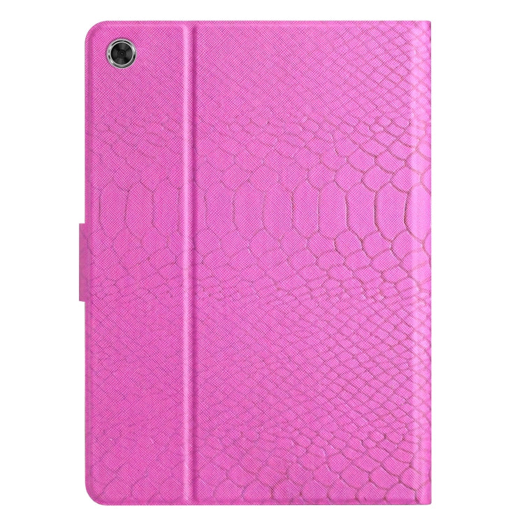 For Lenovo Tab M10 Plus 10.6 3rd Gen 2022 Solid Color Crocodile Texture Leather Smart Tablet Case(Rose Red) - Lenovo by PMC TechLife | Online Shopping South Africa | PMC TechLife | Buy Now Pay Later Mobicred
