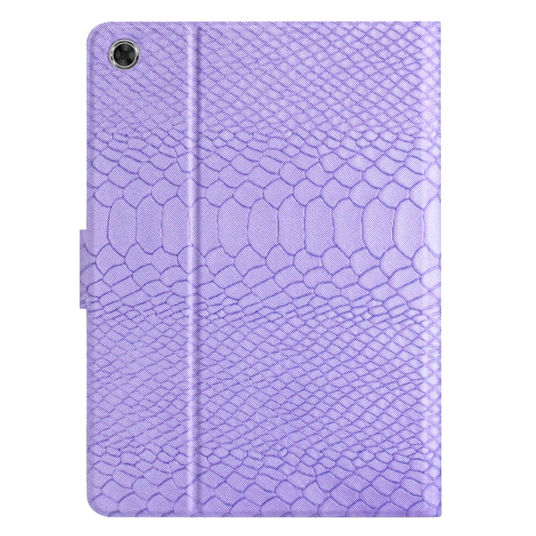 For Lenovo Tab M10 Plus 10.6 3rd Gen 2022 Solid Color Crocodile Texture Leather Smart Tablet Case(Purple)