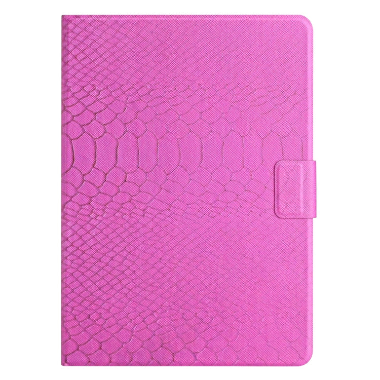 For Amazon Kindle Fire HD 10 2019/2017/2015 Solid Color Crocodile Texture Leather Smart Tablet Case(Rose Red) - Amazon by PMC TechLife | Online Shopping South Africa | PMC TechLife | Buy Now Pay Later Mobicred