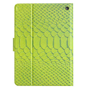 For Amazon Kindle Fire HD 10 2021 Solid Color Crocodile Texture Leather Smart Tablet Case(Green)