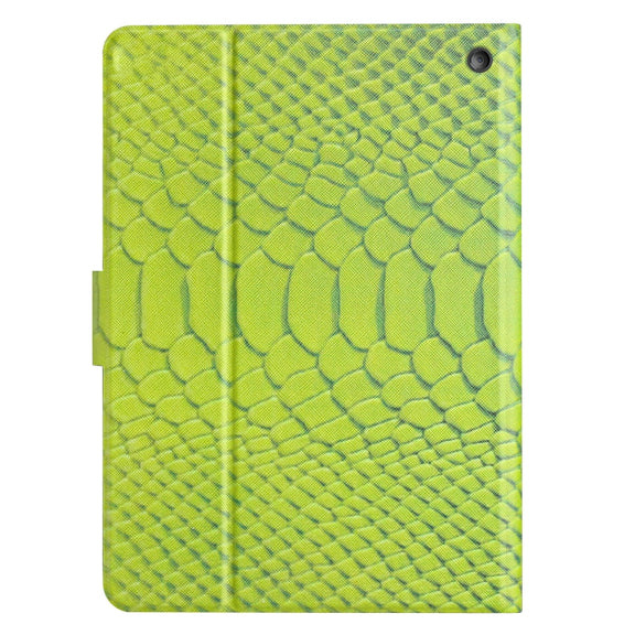 For Amazon Kindle Fire HD 10 2021 Solid Color Crocodile Texture Leather Smart Tablet Case(Green)