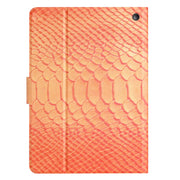 For Amazon Kindle Fire HD 10 2021 Solid Color Crocodile Texture Leather Smart Tablet Case(Orange)