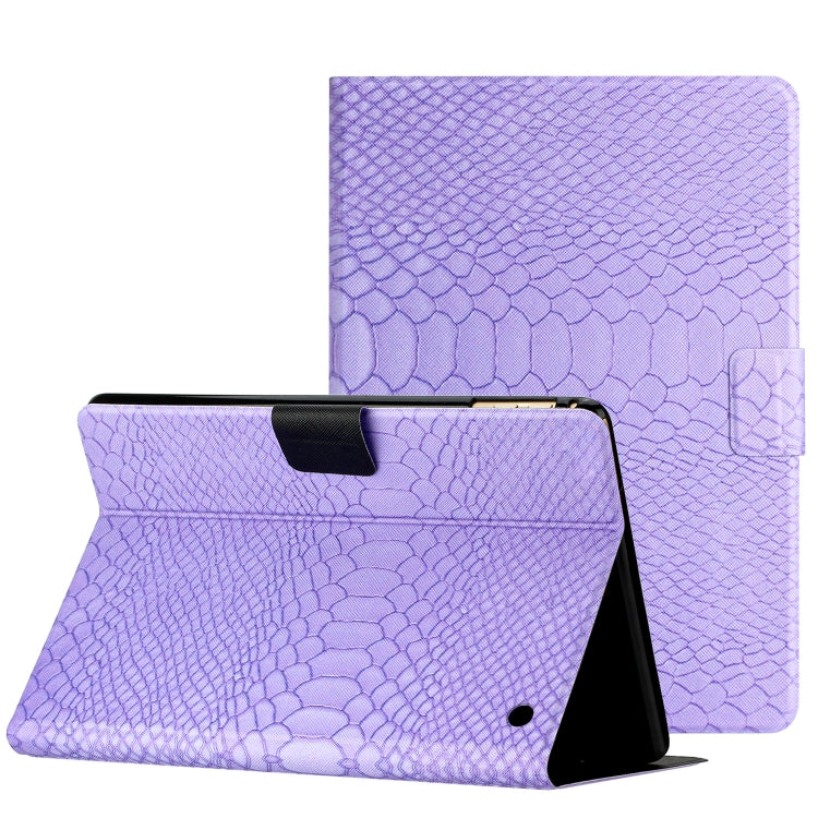 For Amazon Kindle Fire HD 10 2021 Solid Color Crocodile Texture Leather Smart Tablet Case(Purple) - Amazon by PMC TechLife | Online Shopping South Africa | PMC TechLife | Buy Now Pay Later Mobicred