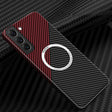 For Samsung Galaxy S23 5G Carbon Fiber Texture MagSafe Magnetic Phone Case(Black Red) - Galaxy S23 5G Cases by PMC TechLife | Online Shopping South Africa | PMC TechLife
