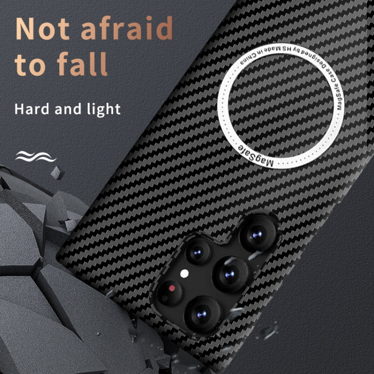 For Samsung Galaxy S23 5G Carbon Fiber Texture MagSafe Magnetic Phone Case(Black Blue) - Galaxy S23 5G Cases by PMC TechLife | Online Shopping South Africa | PMC TechLife