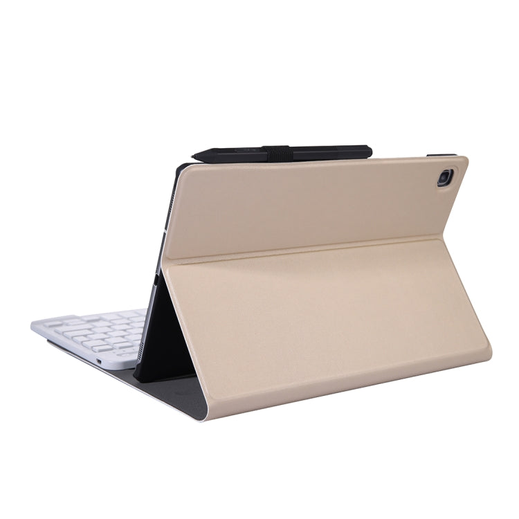 A610 For Galaxy Tab S6 Lite 10.4 P610 / P615 (2020) Bluetooth Keyboard Tablet Case with Stand & Elastic Pen Band(Gold) - Samsung Keyboard by PMC TechLife | Online Shopping South Africa | PMC TechLife